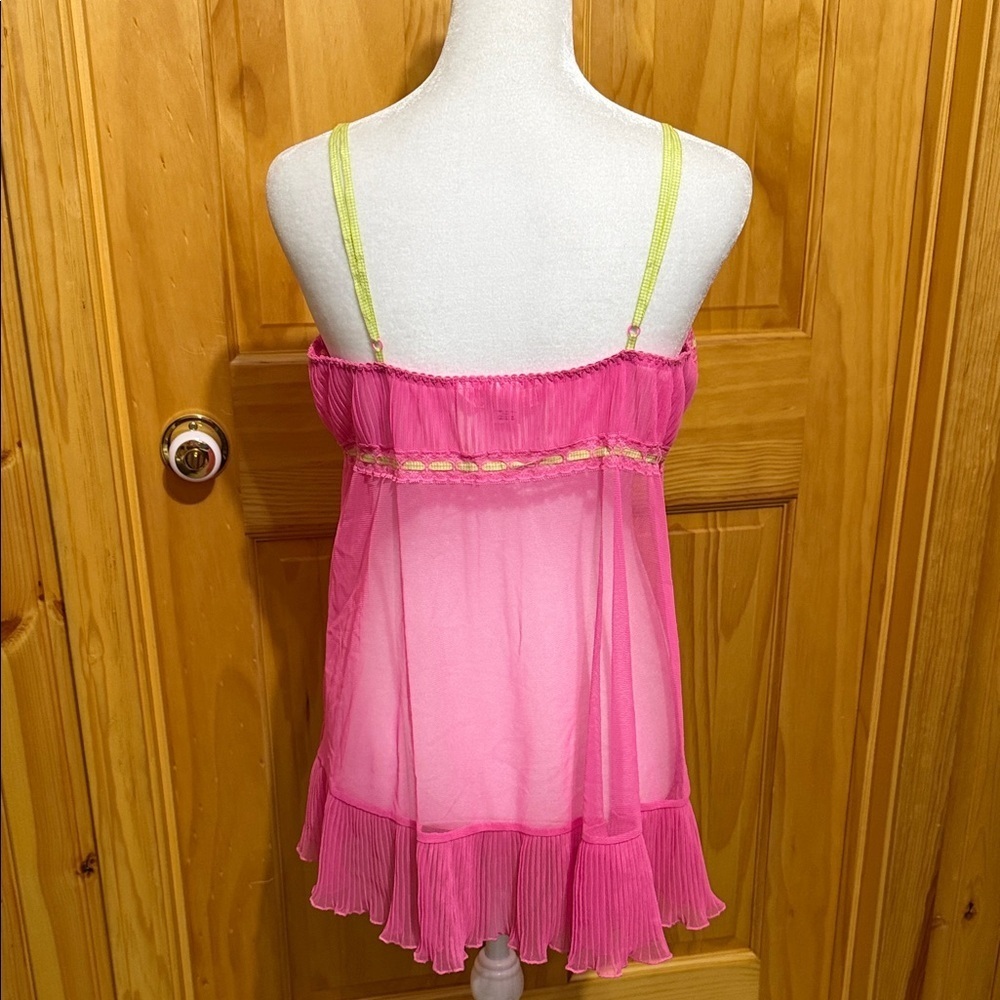 Victoria's Secret Y2K Pink Baby Doll Sheer Slip Dress Fairy Nightie - Picture 3 of 13